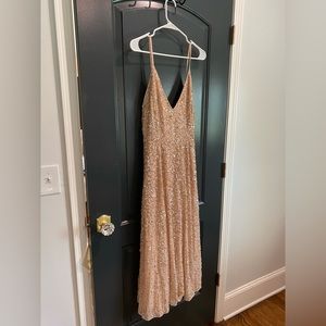 ASOS Gold Midi Sequin Dress